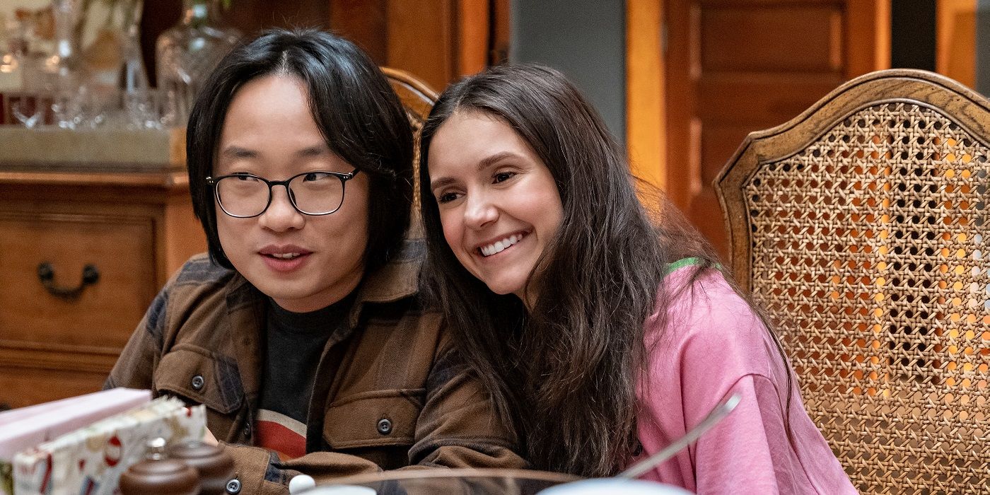 Jimmy O. Yang and Nina Dobrev in Love Hard