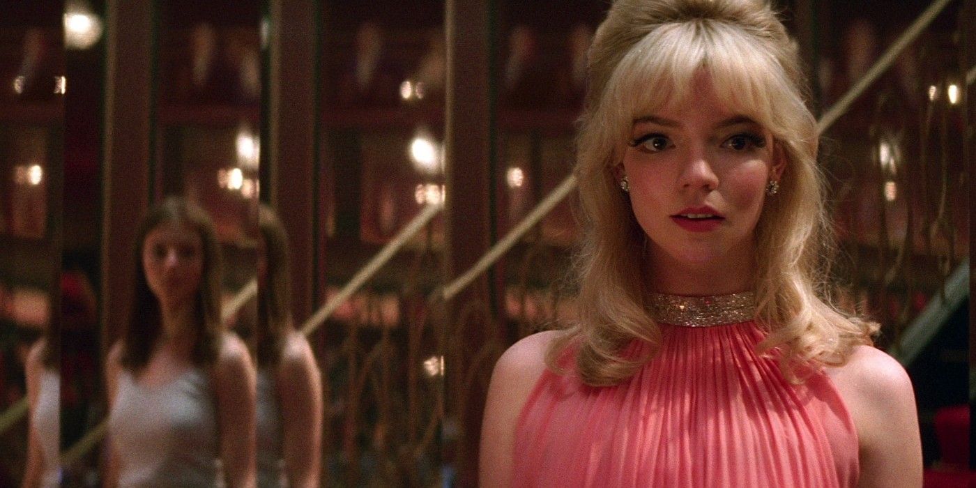 Eloise looking at Sadie from the distance in Last Night in Soho.