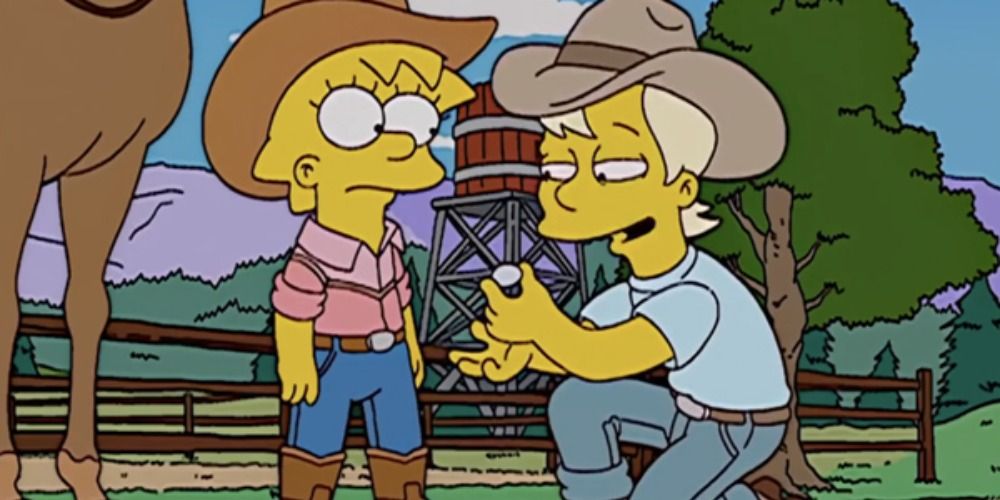 Lisa Simpson in Dude Where's My Ranch episode with farm hand