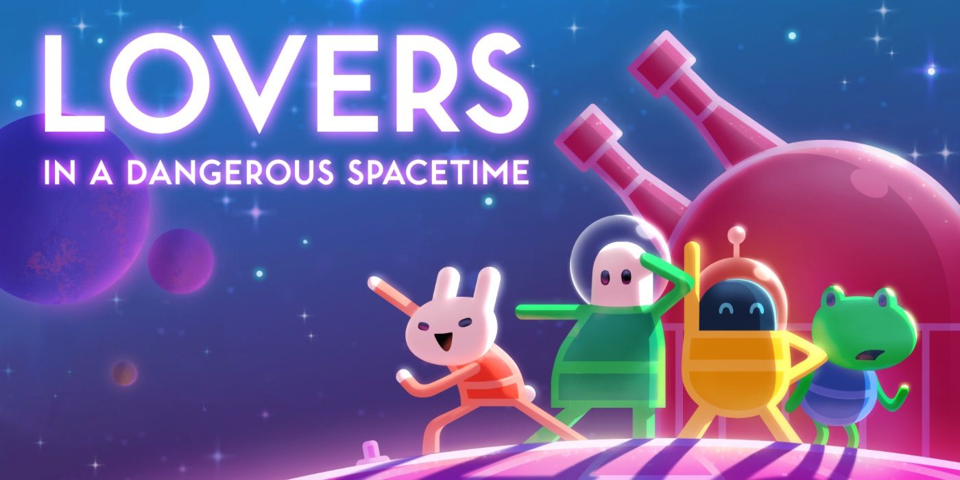 The characters from Lovers In A Dangerous Spacetime posing together