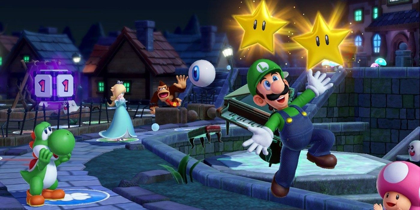 Luigi grabs a star in Mario Party Superstars