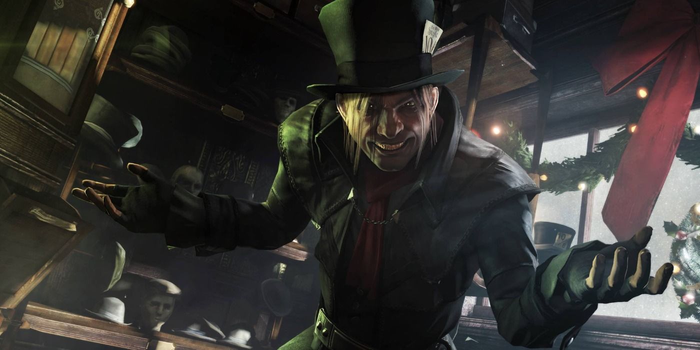 Mad Hatter talks to the player in Batman: Arkham Origins.