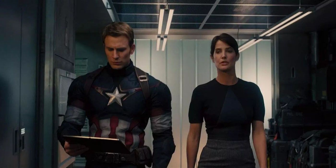 Maria Hill walking with Captain America.