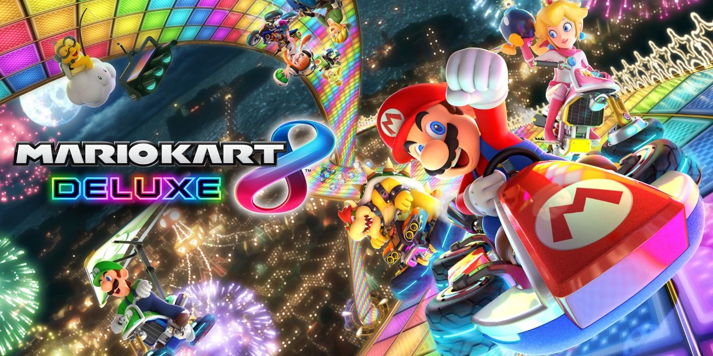 Mario Kart 8 Deluxe poster for the Nintendo Switch.