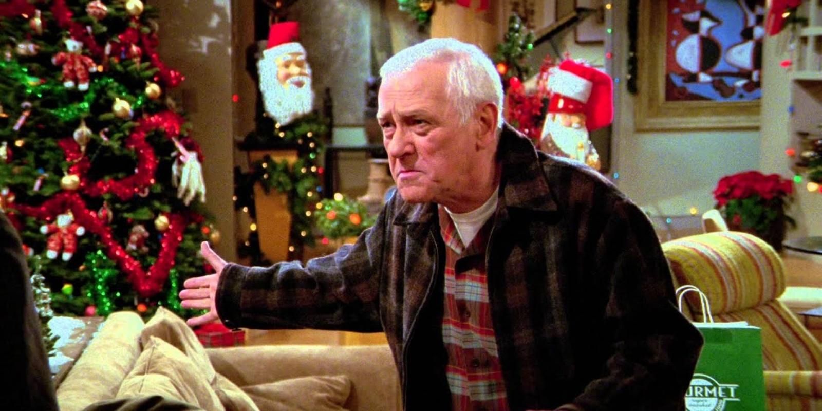Martin Crane in the decorated apartment in High Holidays episode of Frasier