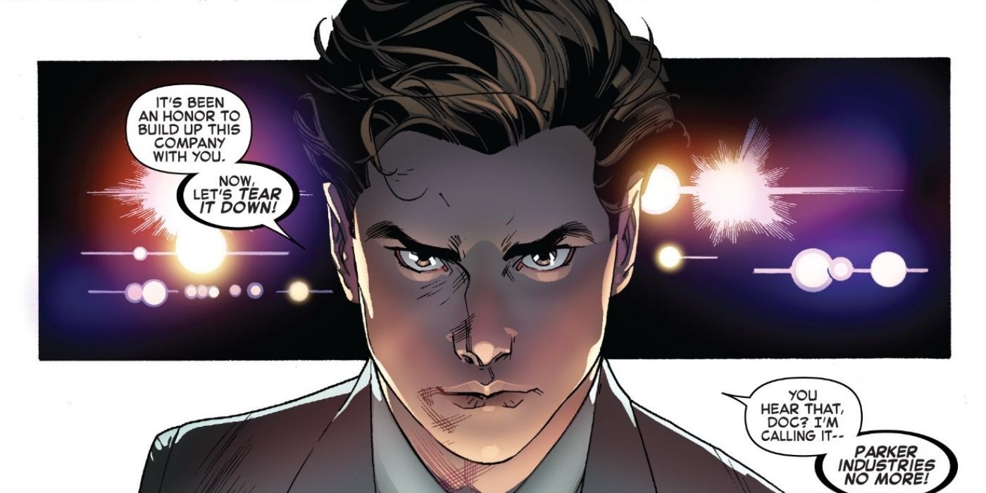 Peter Parker claims he'll end Parker Industries in the comics