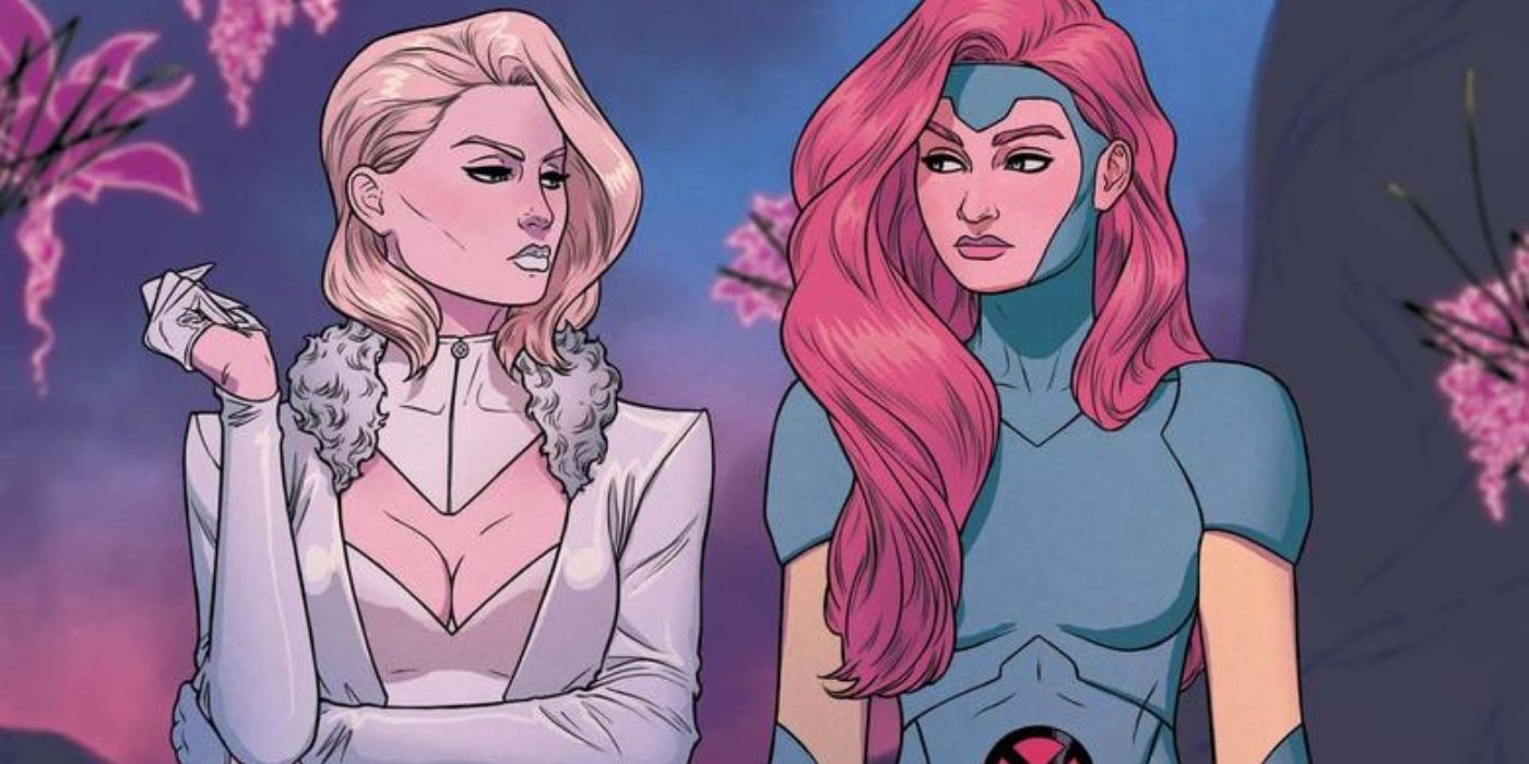 Emma Frost and Jean Grey looking at each other in X-Men comics