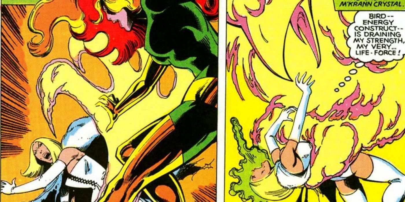 Phoenix battles Emma Frost in the comics