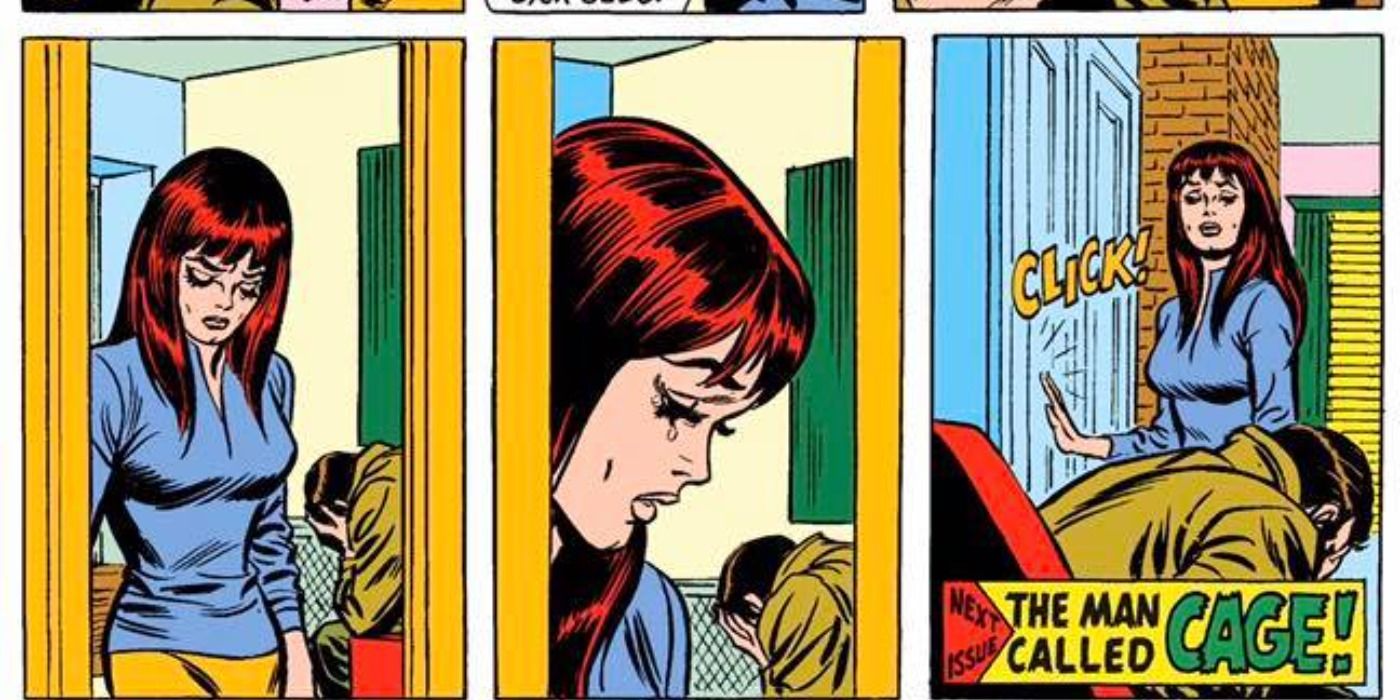 Mary Jane chooses to stay with a grieving Peter Parker in ASM 122 comic.
