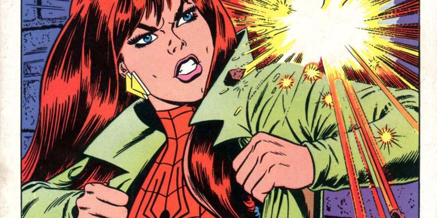 Mary Jane dons the Spider-Man costume in Marvel Comics.