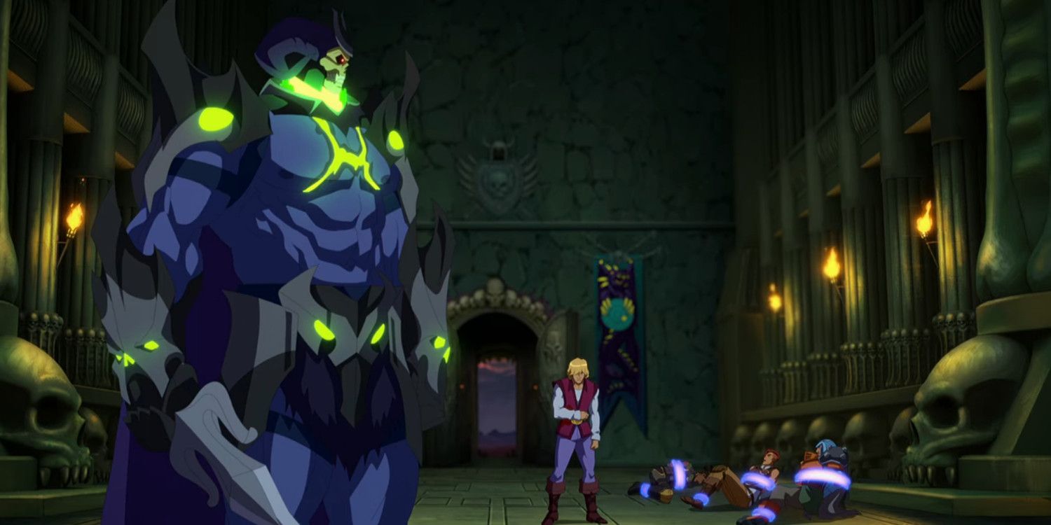 Masters of the Universe Revelation Prince Adam Confronts Skeletor