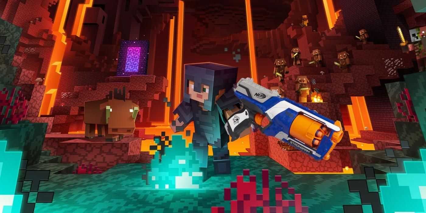 Minecraft Nerf Guns Bring Block-Breaking Pillager's Crossbow To Life