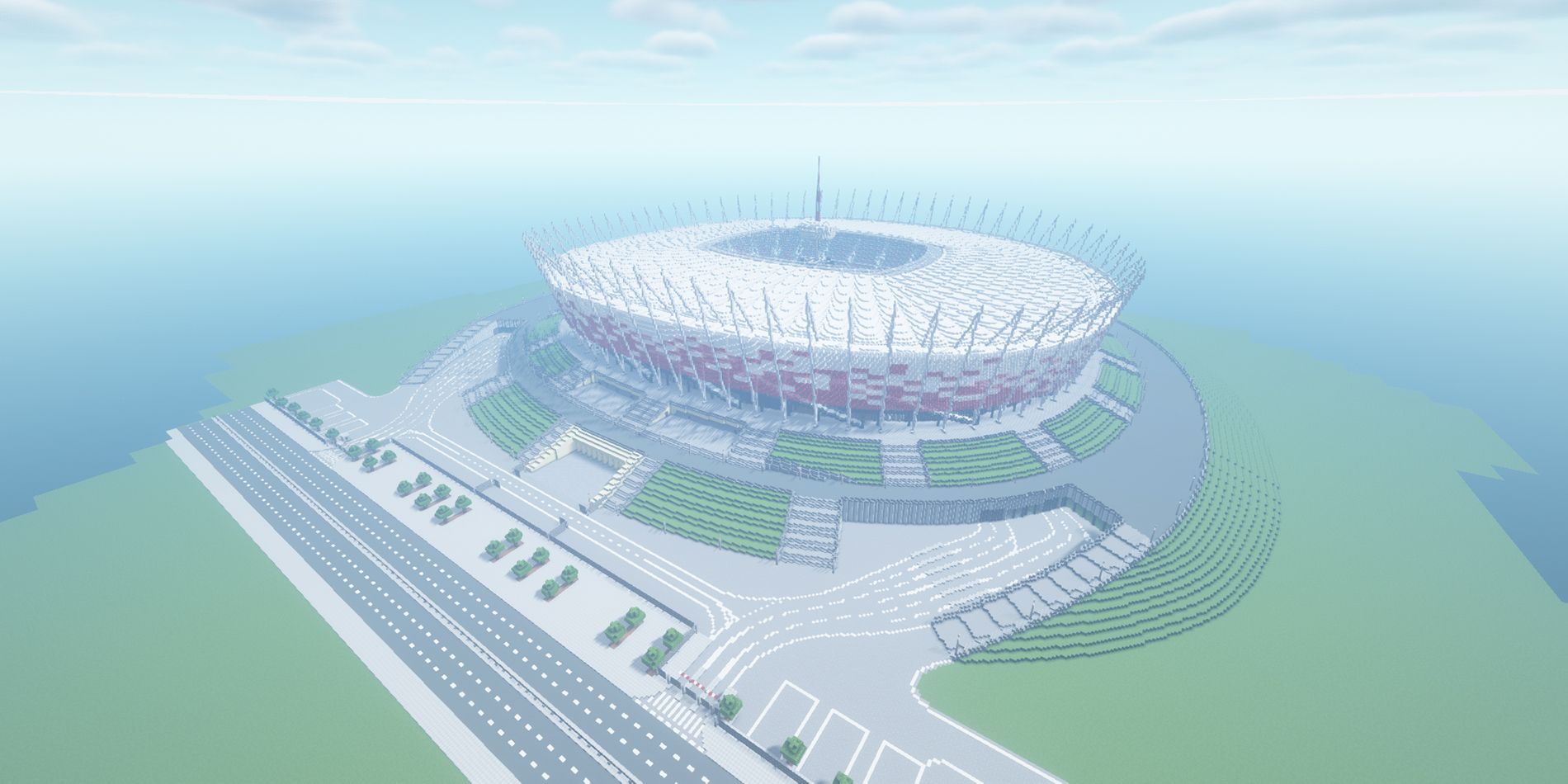 Minecraft Soccer Stadium Exterior