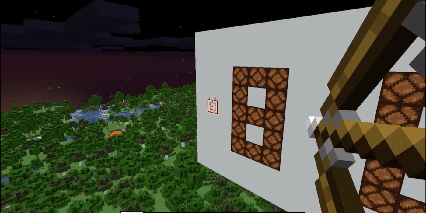 Minecraft Archery Build Uses Redstone To Keep Score