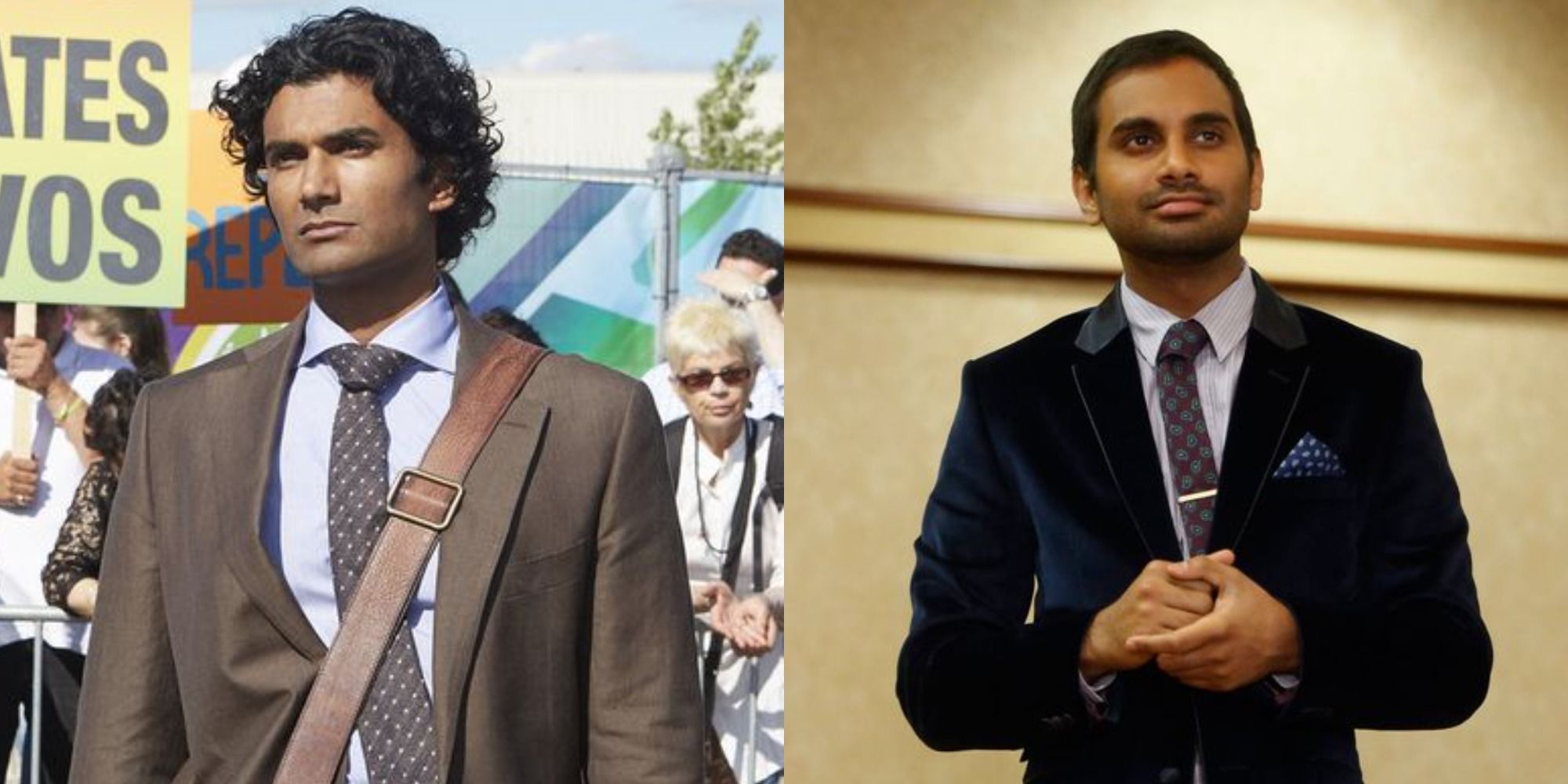 Split image of Mohinder from Heroes and Tom Haverford