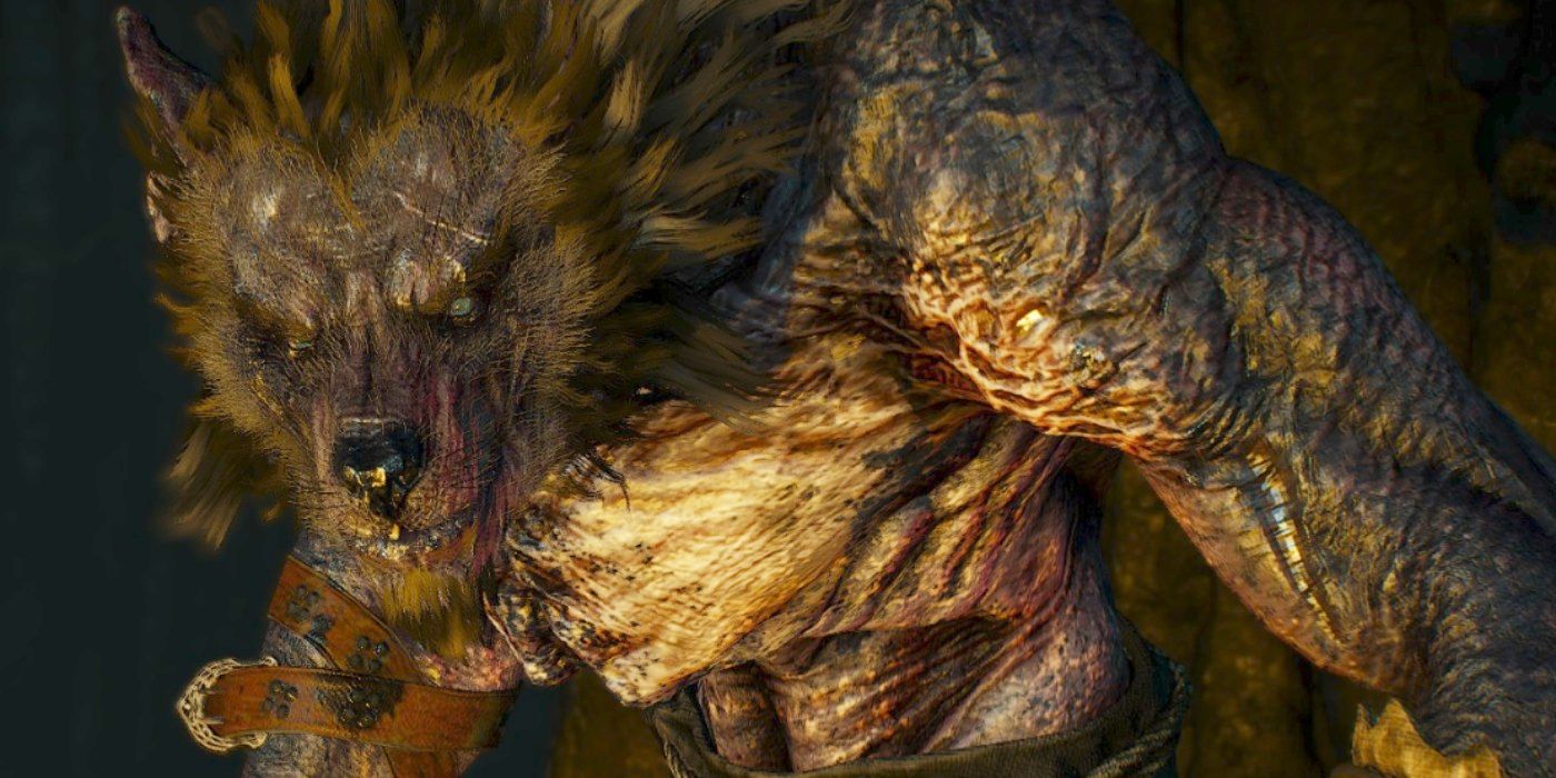 Morkvarg as an insatiably-hungry werewolf in The Witcher 3.