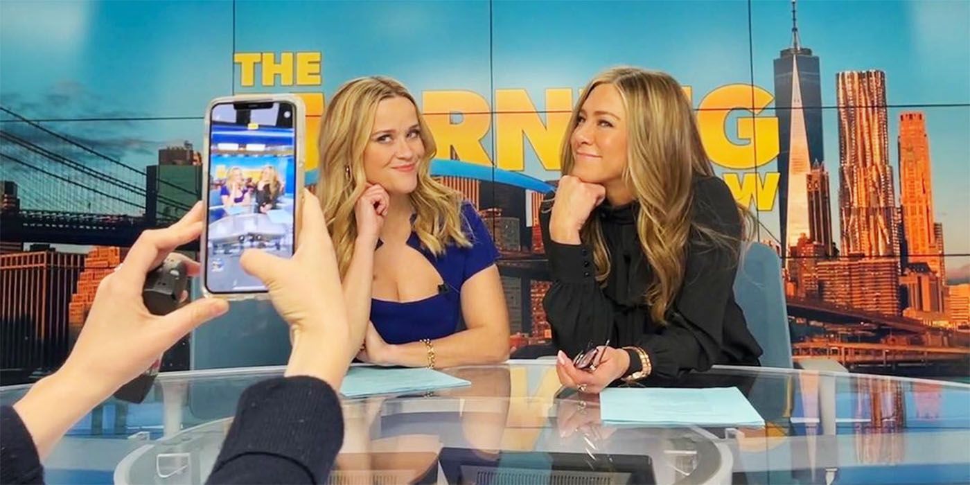 Two women sitting on the set of a morning news show