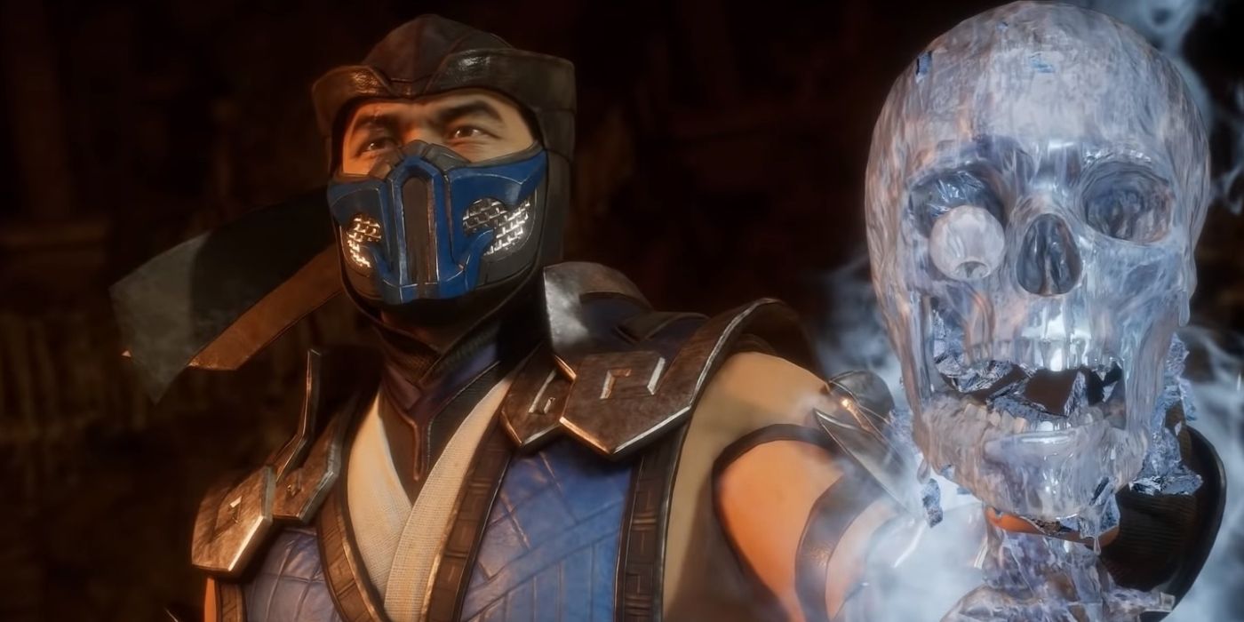 Sub-Zero holding a frozen skull in the Mortal Kombat games