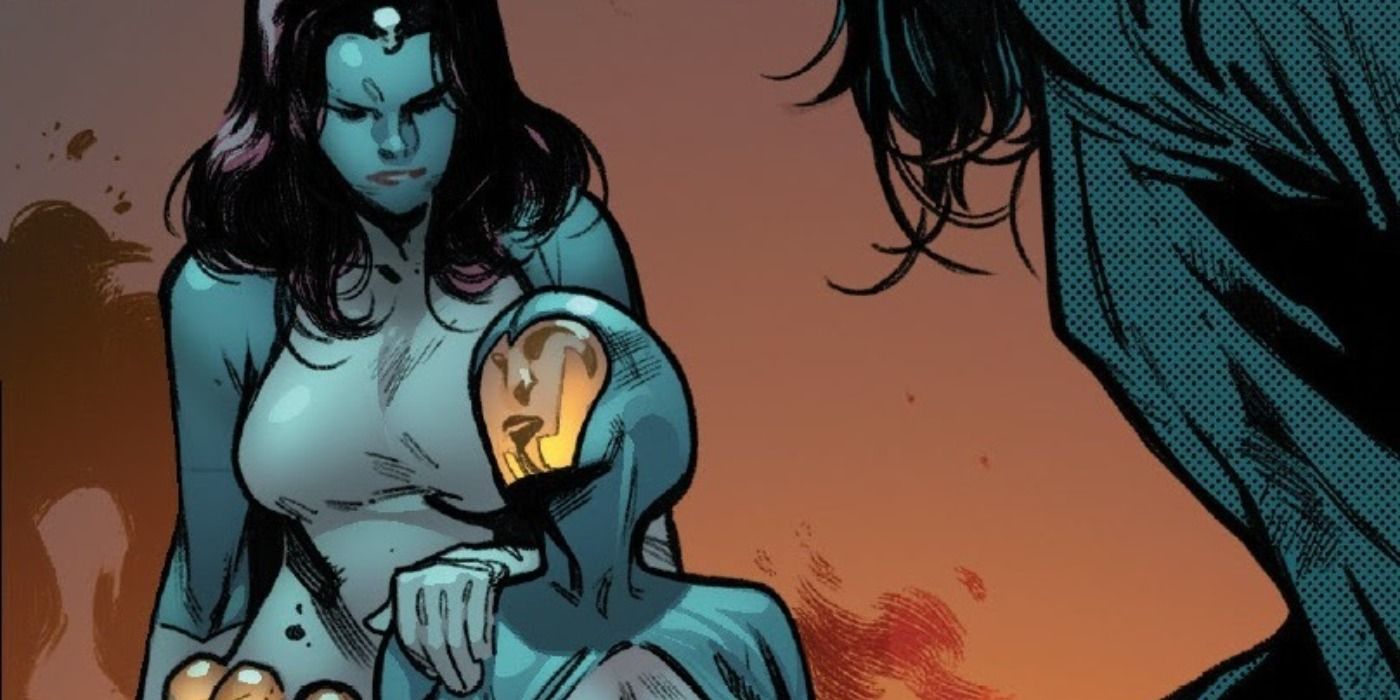 Mystique and Destiny talk in Marvel Comics.