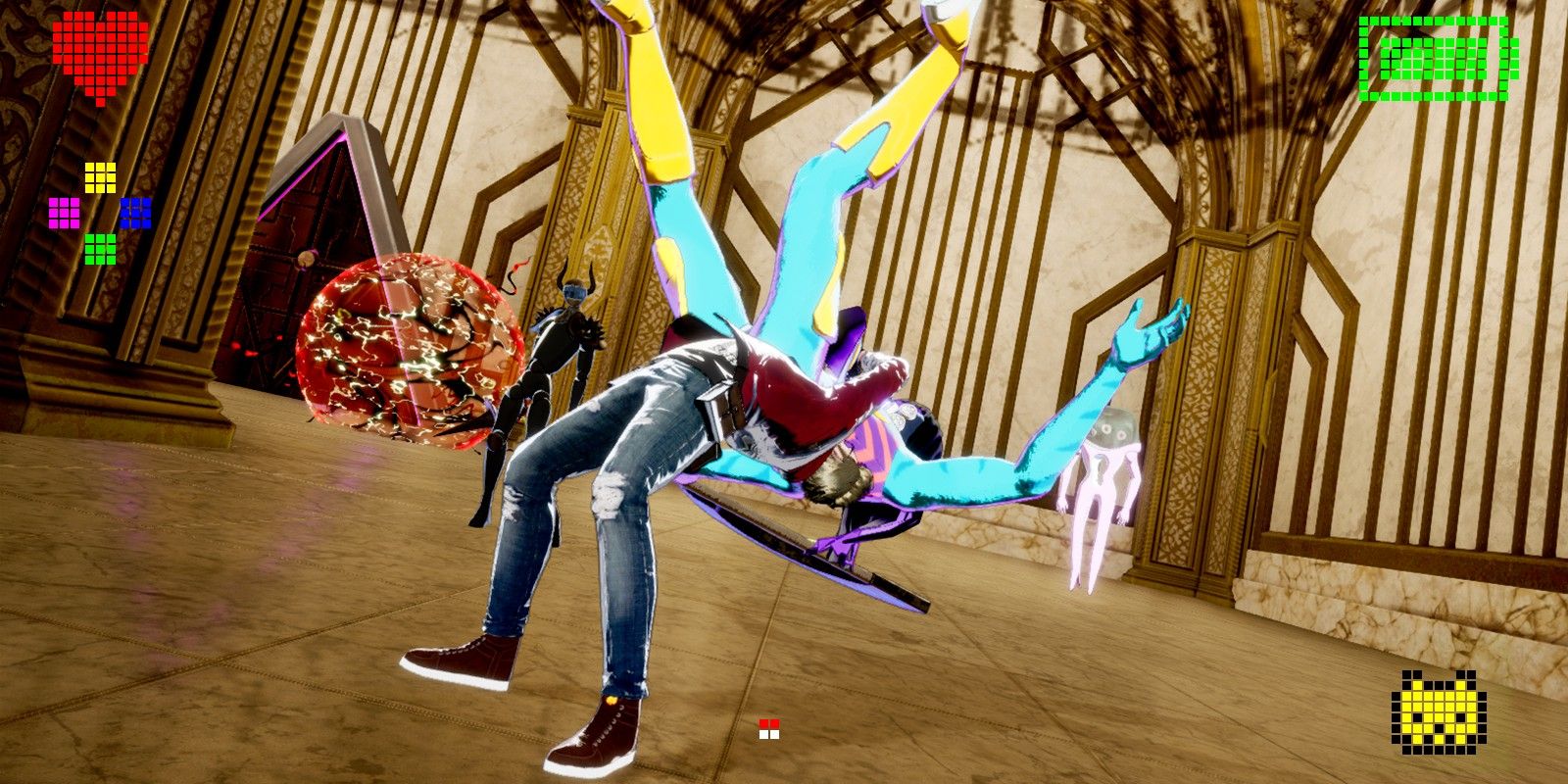 Travis suplexes an enemy in No More Heroes 3.
