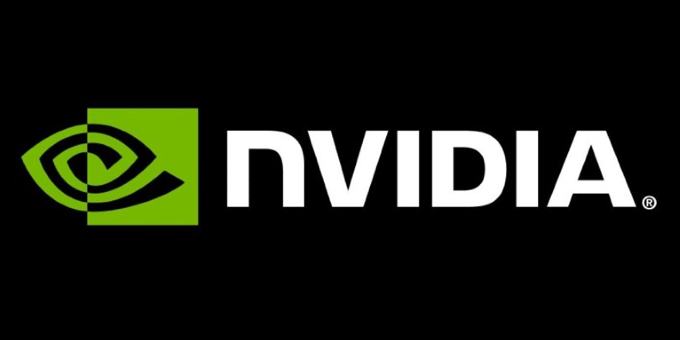 Logo Nvidia dengan latar belakang hitam