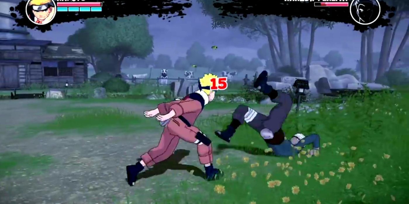 Naruto charging at an opponent in The Broken Bond