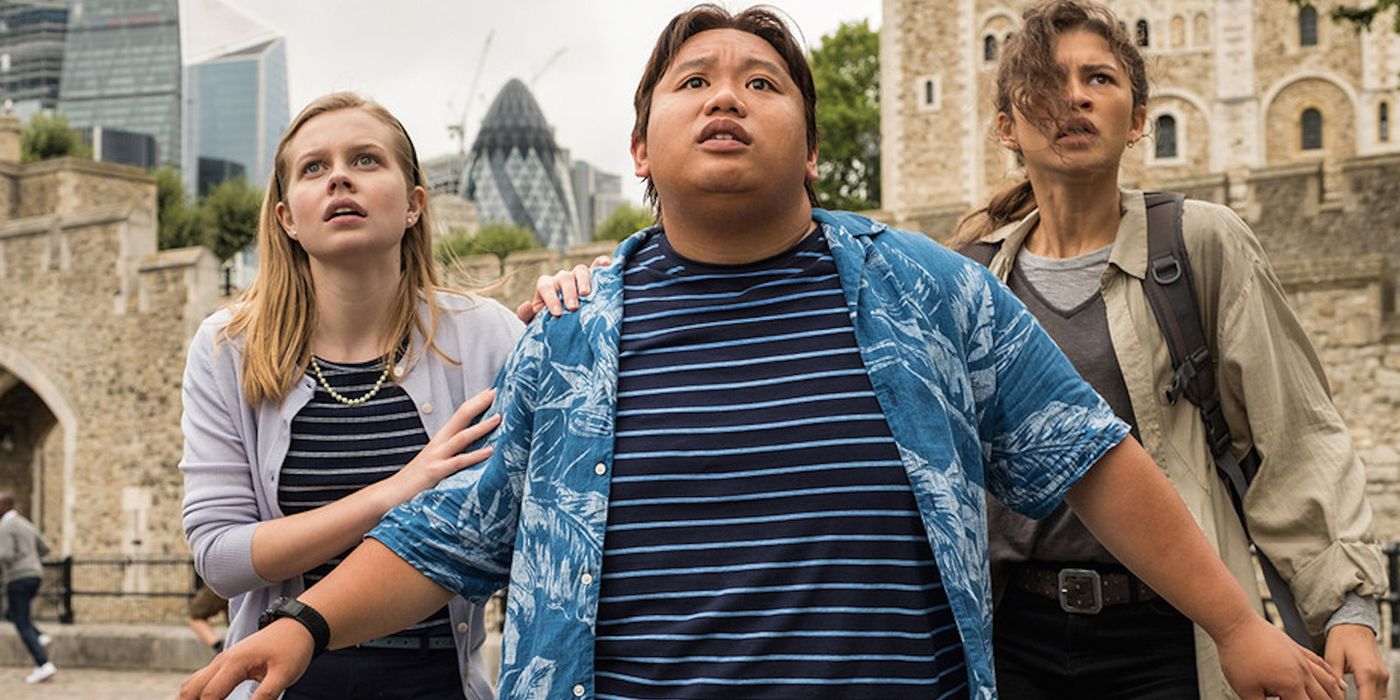 Ned Leeds watching Spider-Man fight in Far From Home.