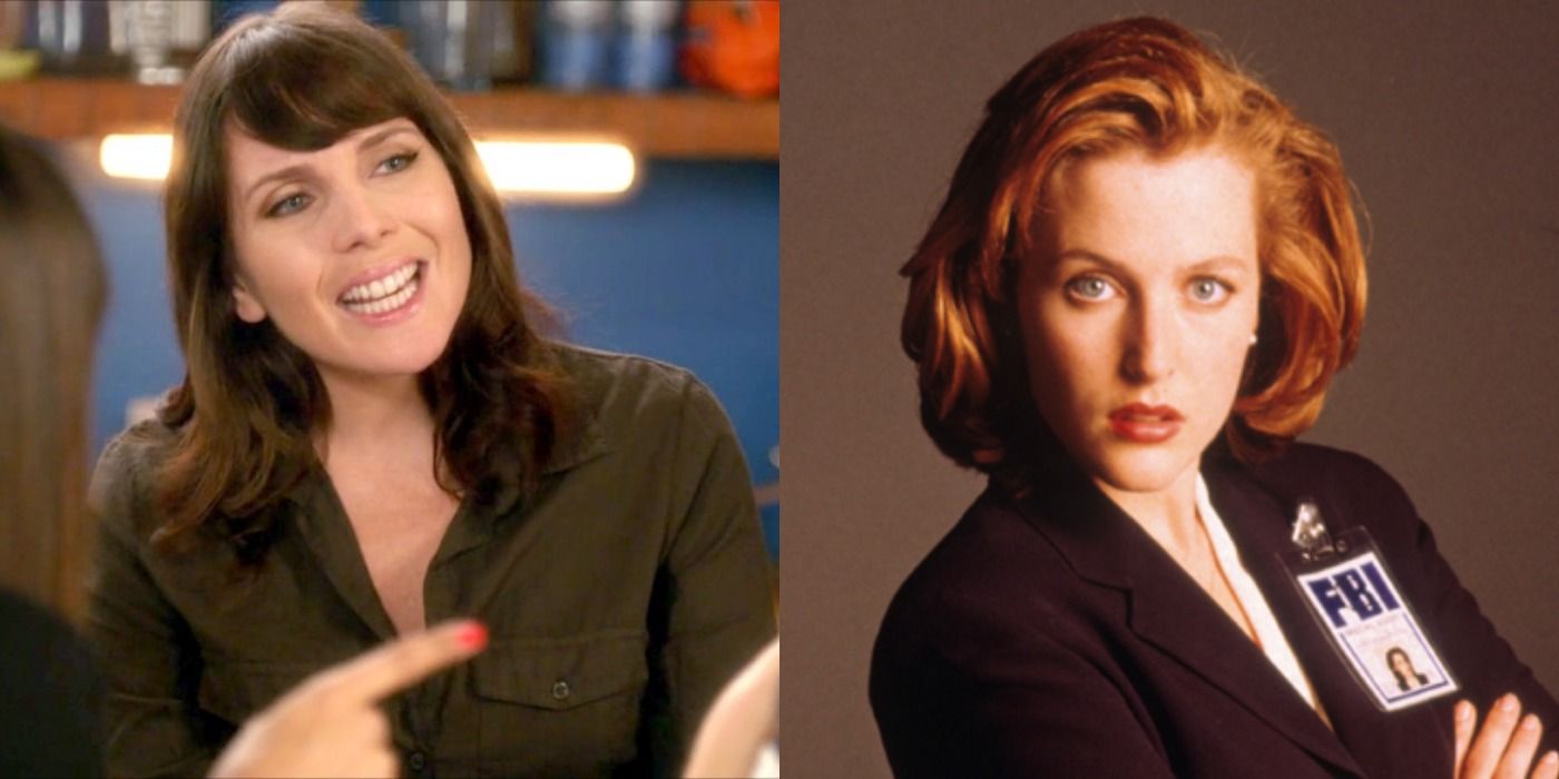 Split image showing Sadie in New Girl and Scully in The X-Files