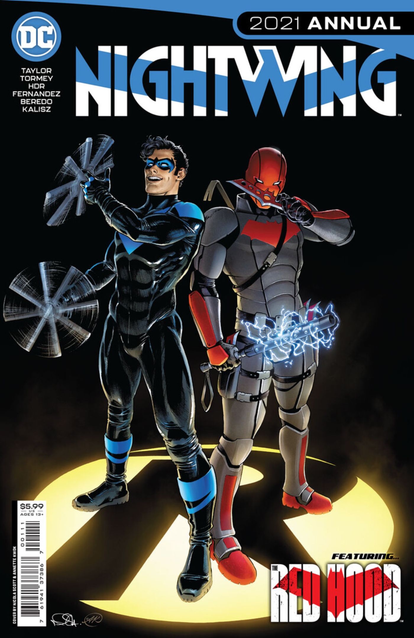 Nightwing annual cover featuring Nightwing and Red Hood