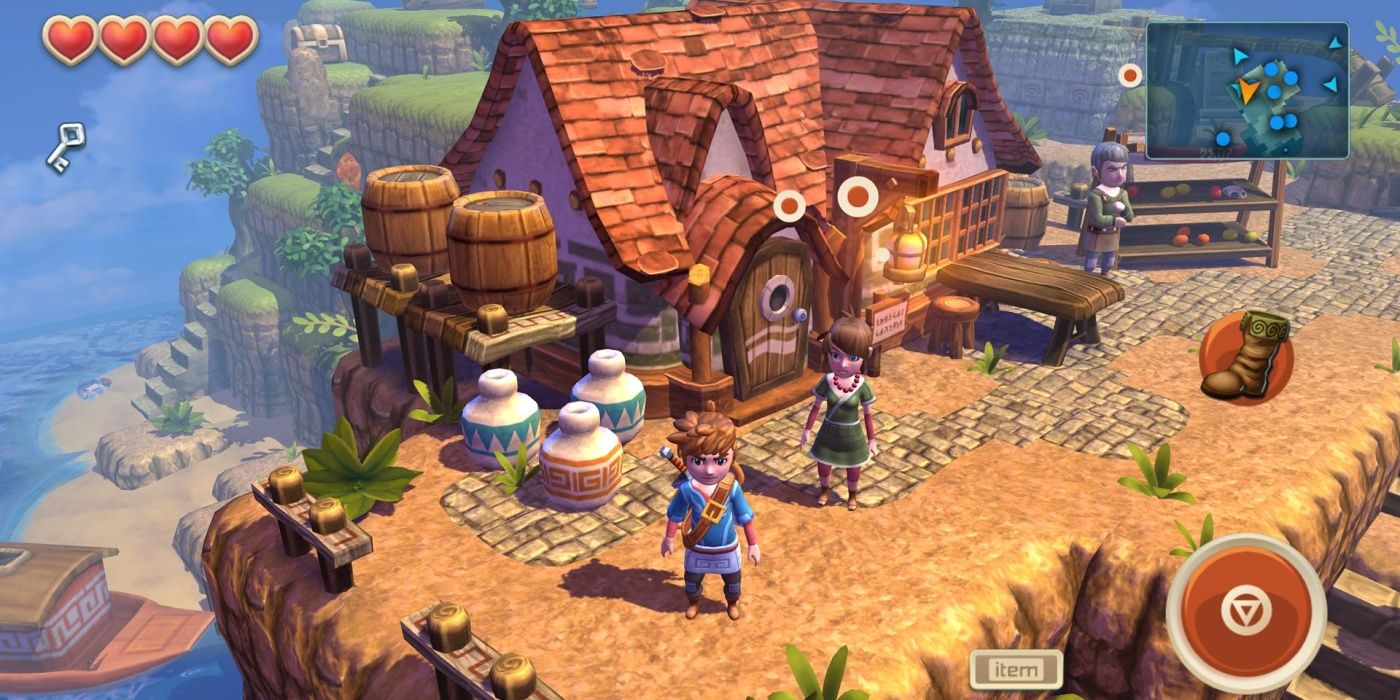 The player on one of the islands of Oceanhorn