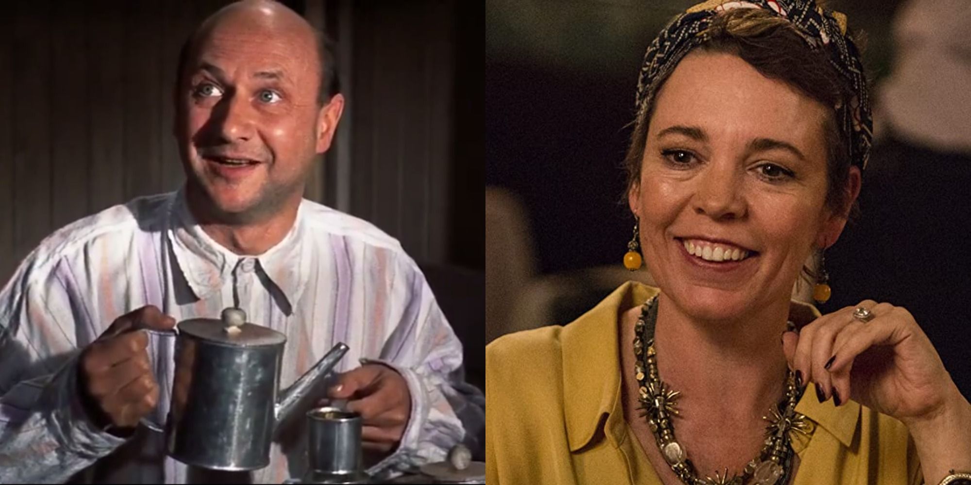 Split image of Donald Pleasence in The Great Escape and Olivia Colman in Fleabag