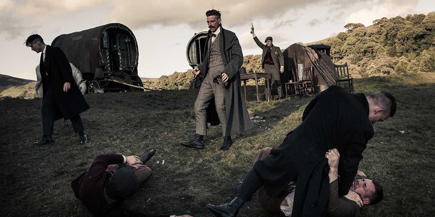 The Peaky Blinders fighting at a Gypsy camp