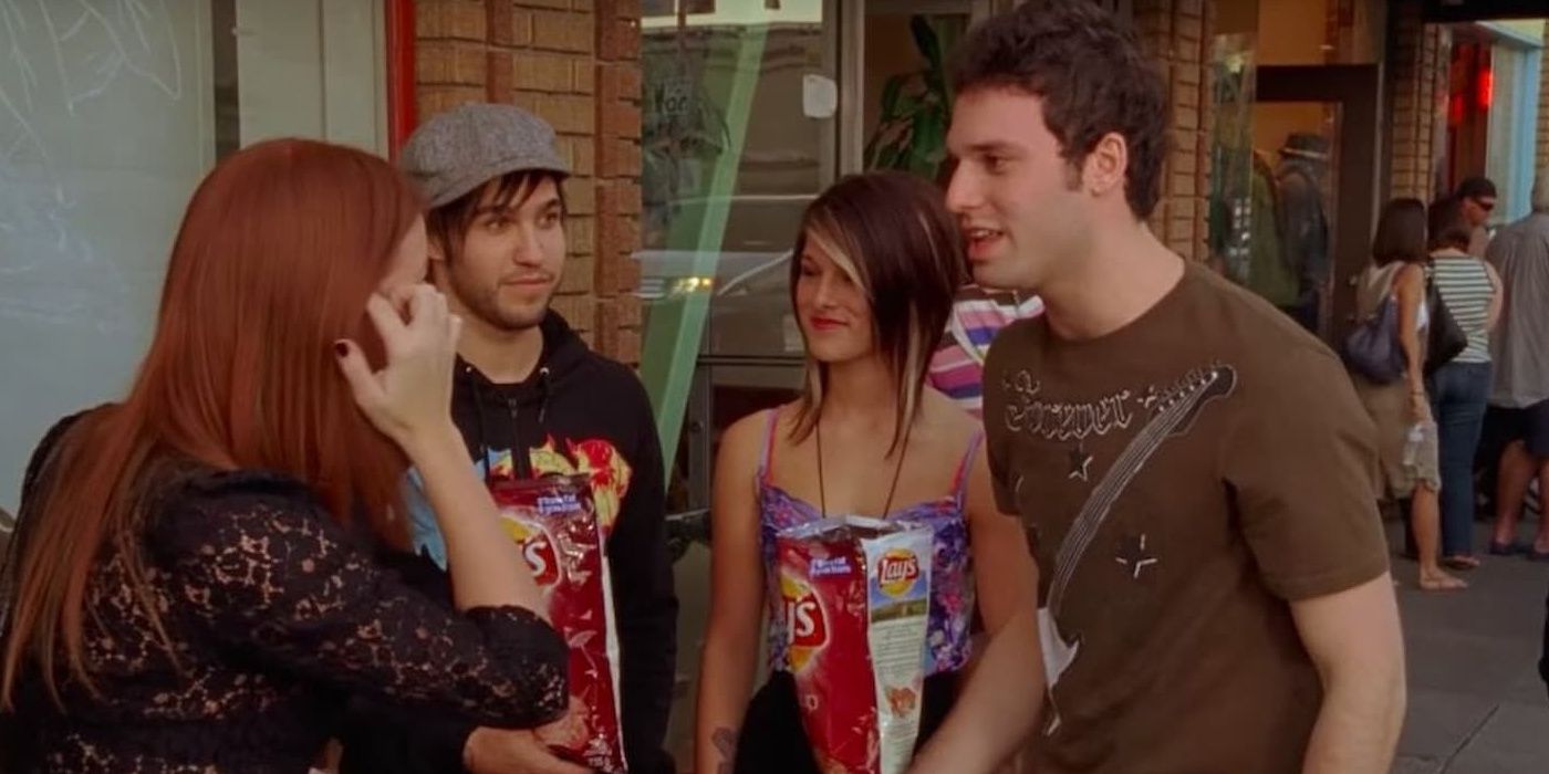 Pete Wentz with Craig and Ellie on Degrassi.