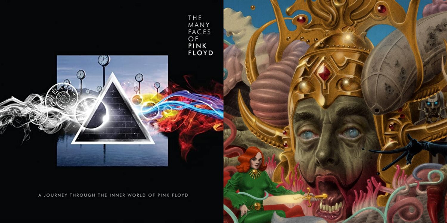 Split image of a Pink Floyd cover and artwork