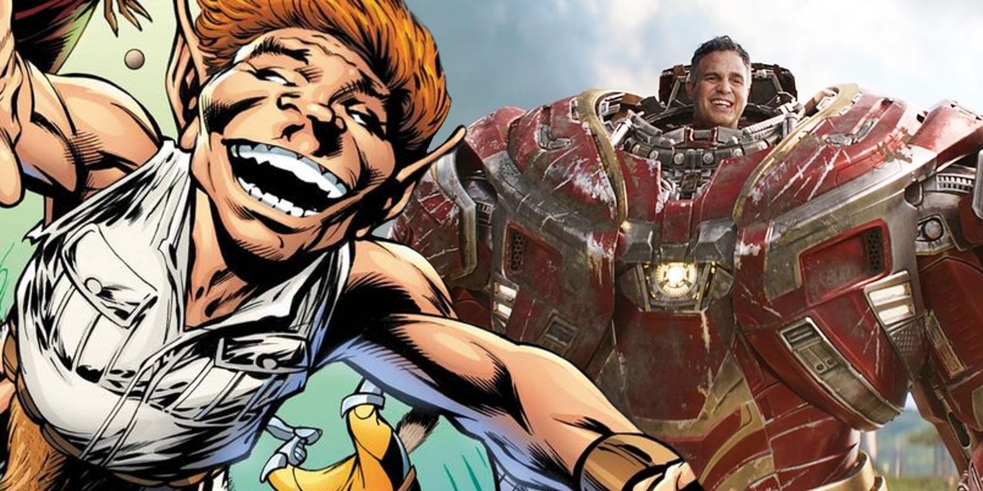 Pip the Troll in Marvel Comics and Bruce Banner's Hulkbuster in Avengers Infinity War
