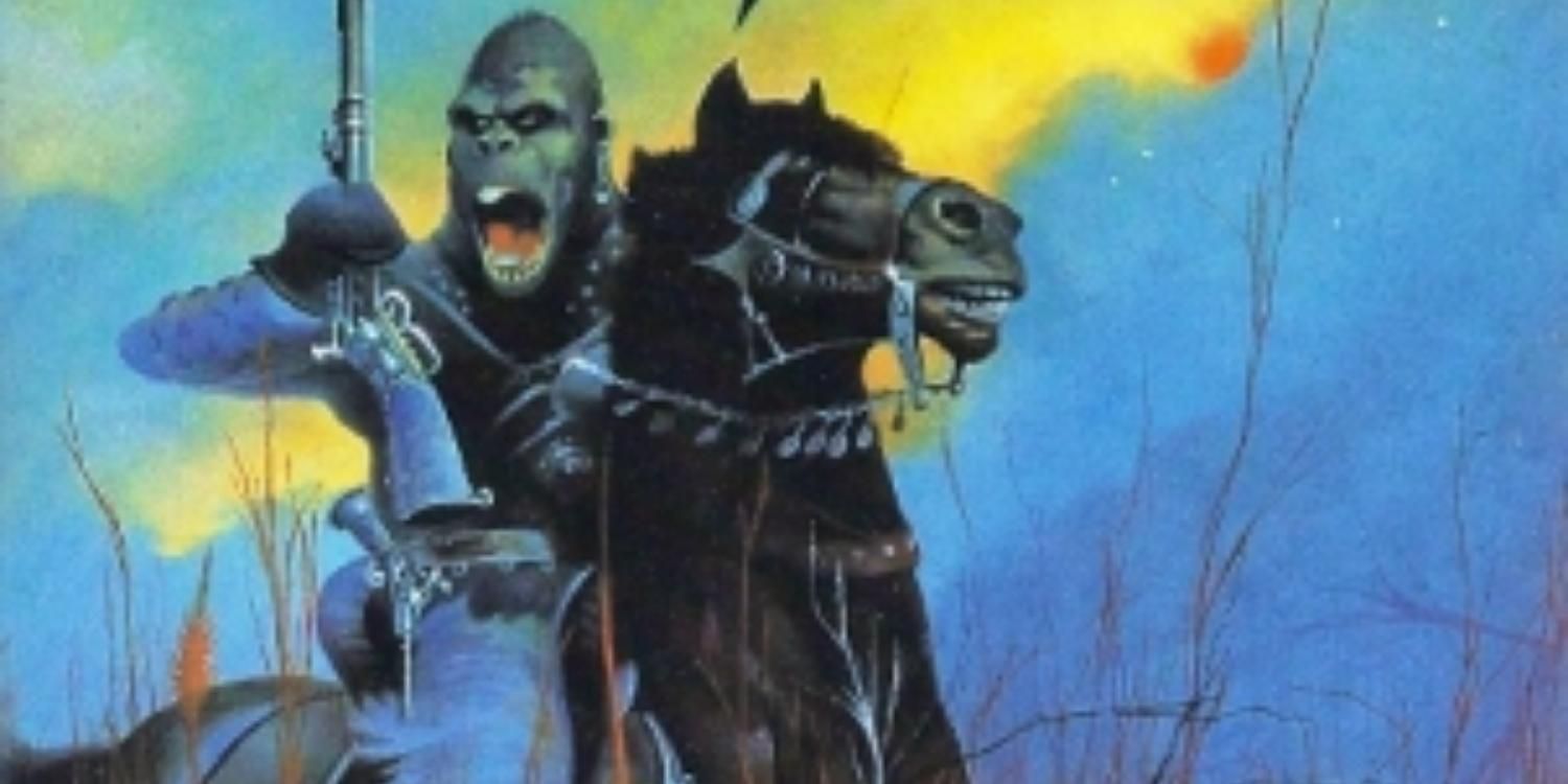 Planet of the Apes cover with an ape on horseback with a gun
