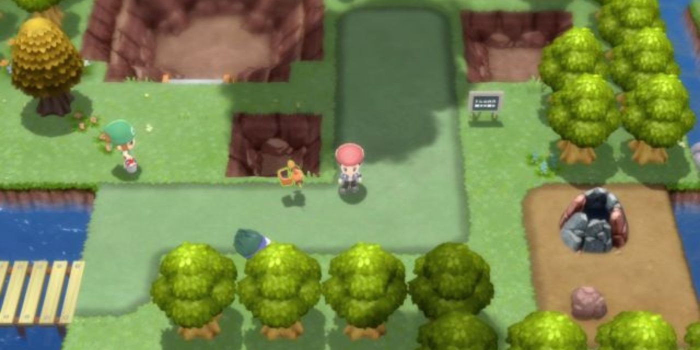 Lucas standing in Route 209 in Pokémon BDSP