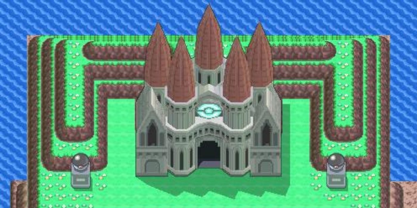 The Sinnoh Pokémon League as seen from above in POkémon D&amp;P