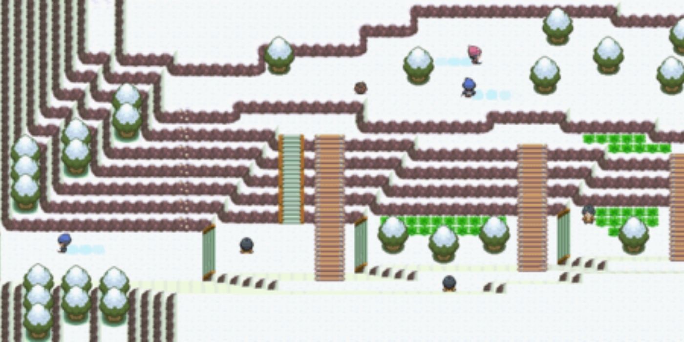 Route 216 as seen from above in Pokémon D&amp;P