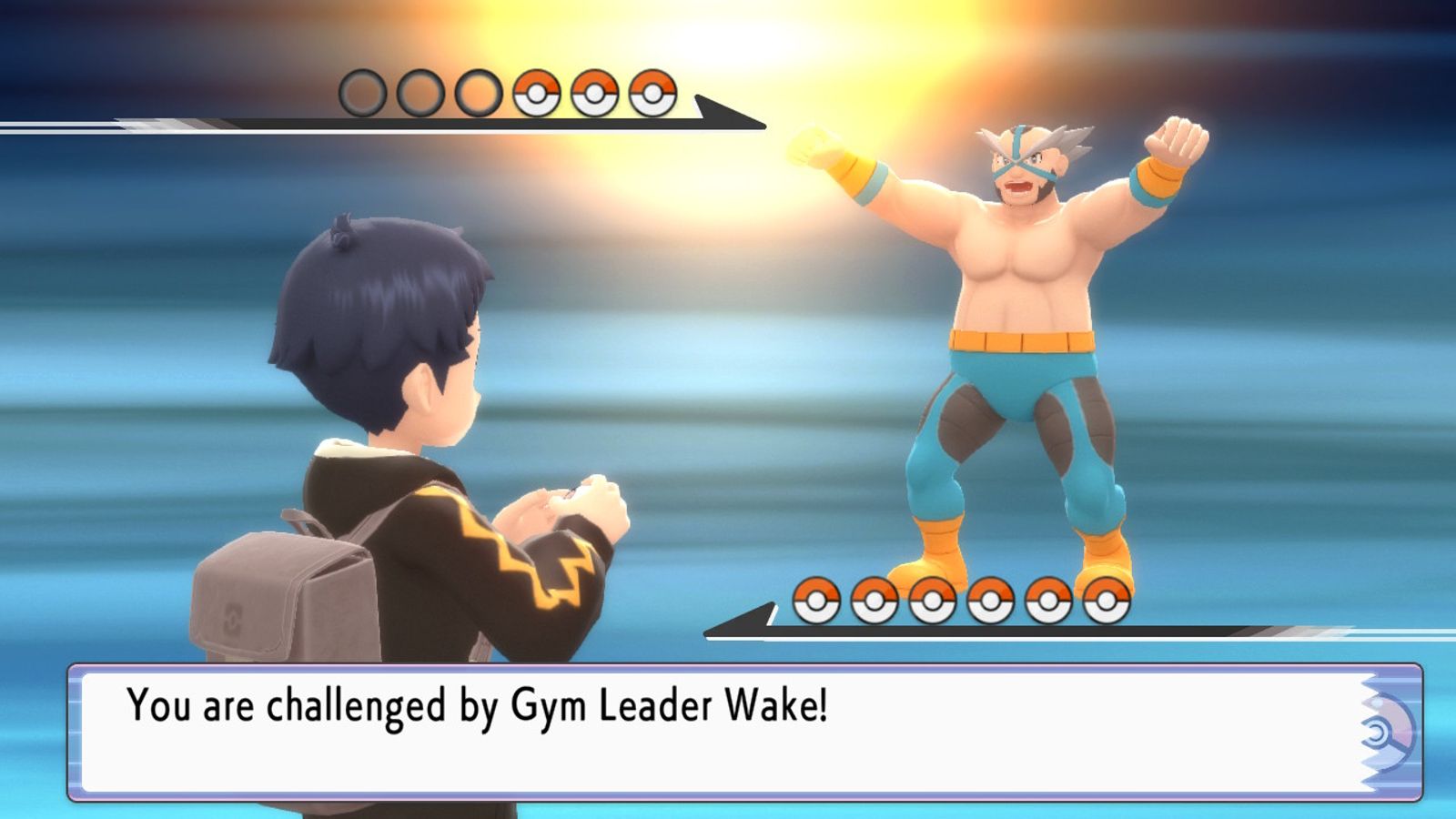 Crasher Wake challenges trainers in Pokemon Brilliant Diamond and Shining Pearl's Pastoria Gym.