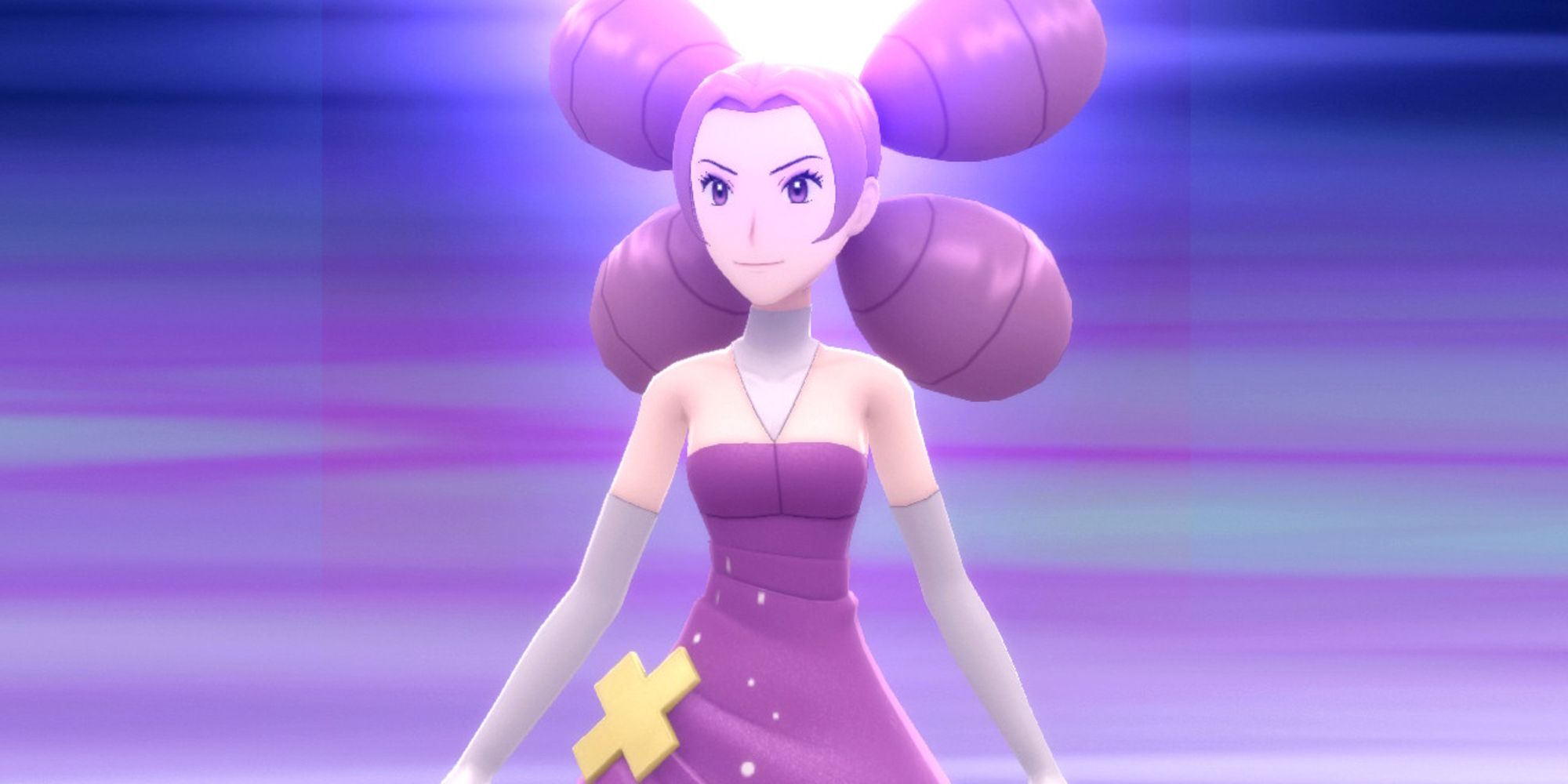 Fantina standing still before her battle in Pokémon BDSP