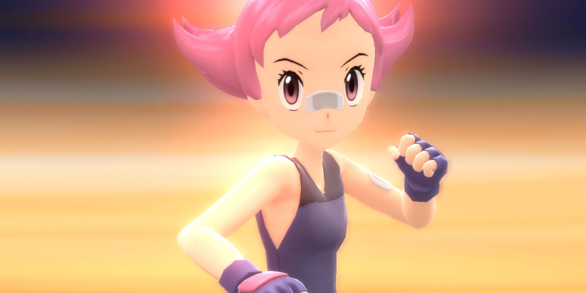 Maylene in a fighting pose in Pokémon BDSP