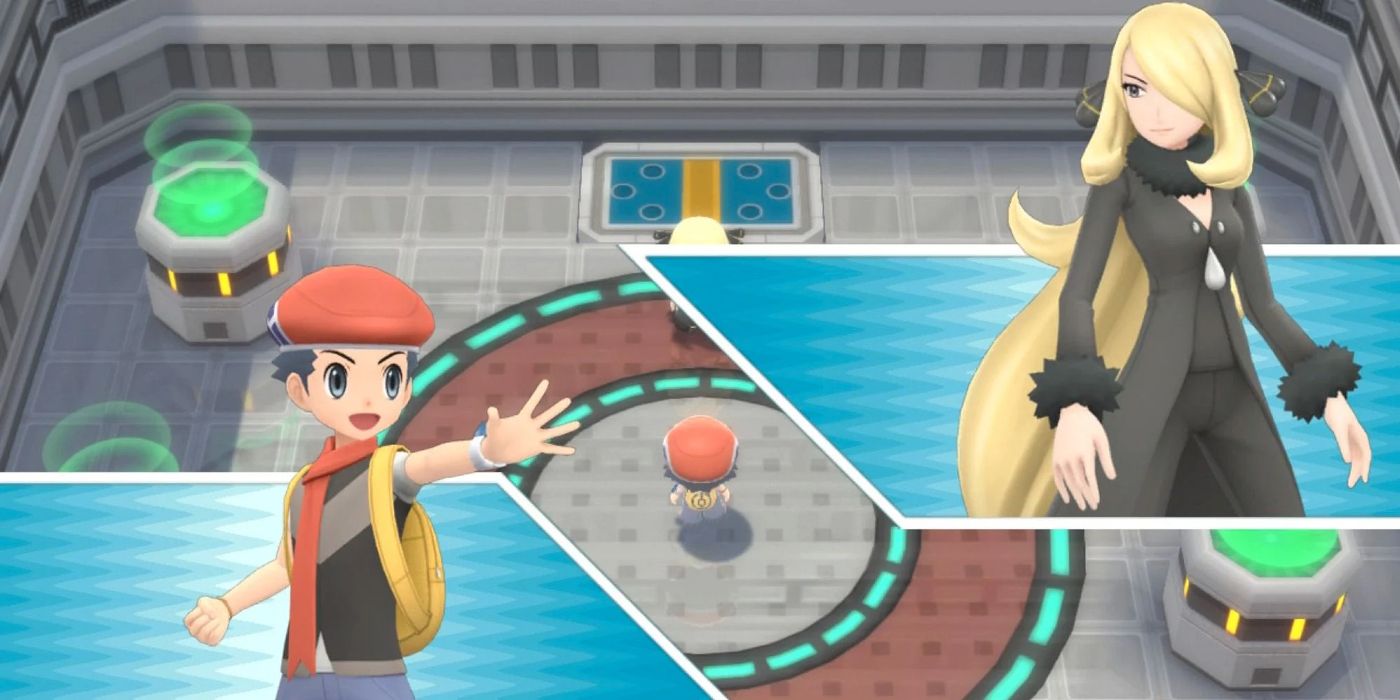 Lucas battling Cynthia in Pokémon BDSP
