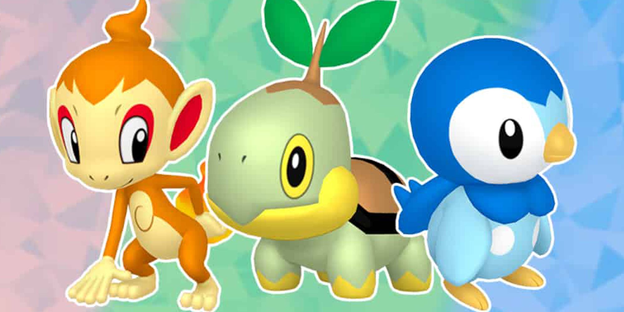 Chimchar, Turtwig, and Piplup in Pokémon BDSP