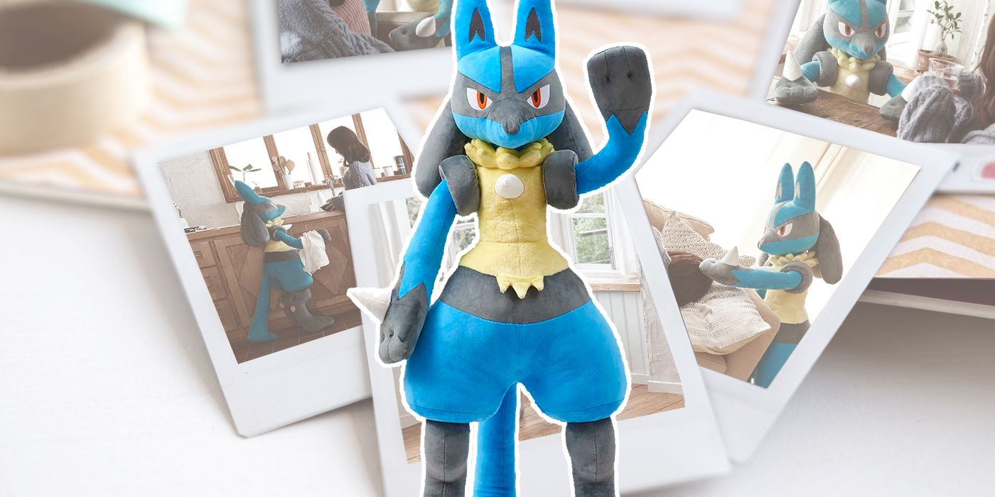 Pokemon Holiday Gift Guide 2021 Jumbo Life Size Lucario Poke Plush