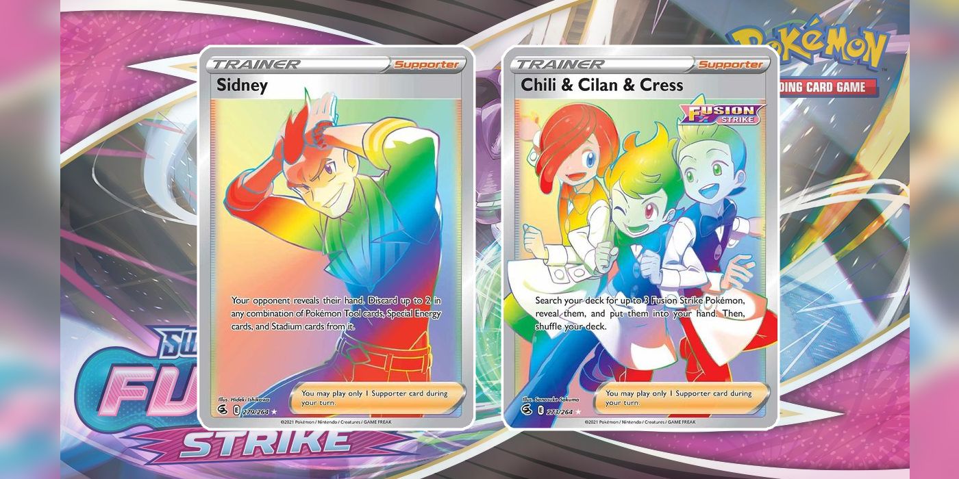 Pokemon TCG Fusion Strike Rarest Cards Sidney Chili Cilan Cress