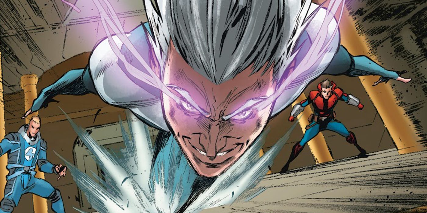 Quicksilver runs fast in Marvel Comics.