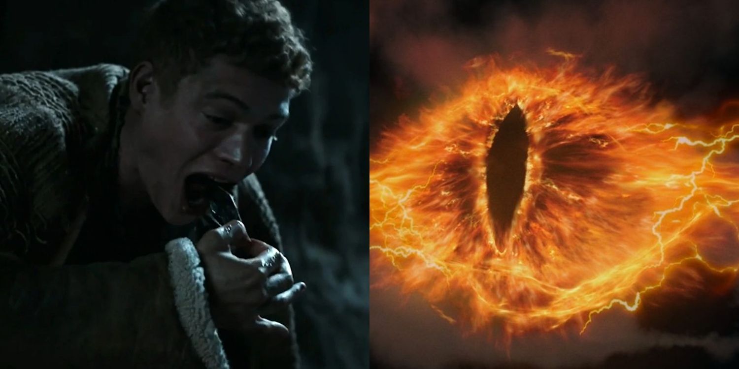 Rand throwing up a bat in an evil dream next to the eye of Sauron