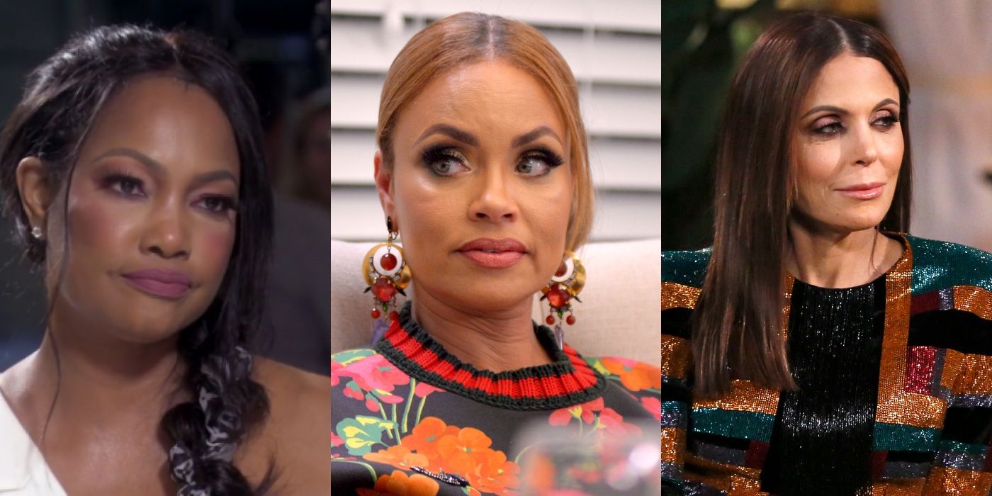 Split image of Garcelle Beauvais from RHOBH, Gizelle Bryant from RHOP, and Bethenny Frankel from RHONY