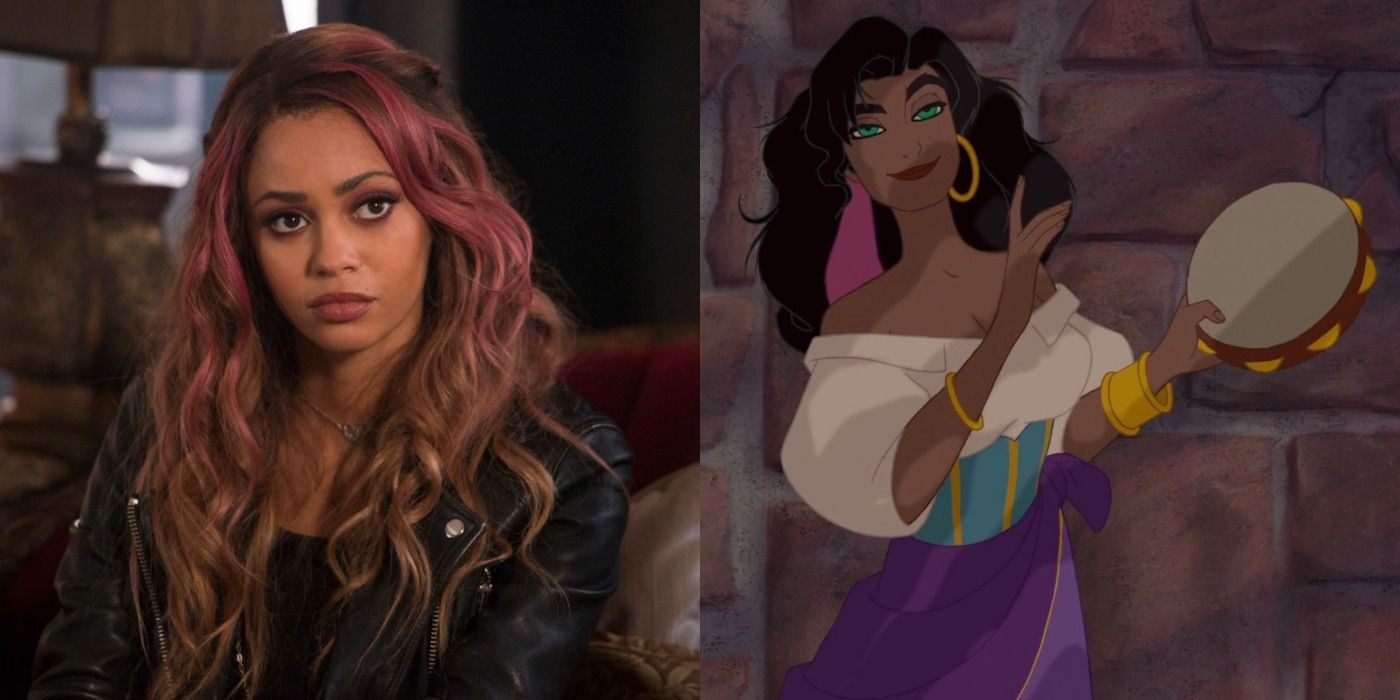 Split image showing Toni in Riverdale and Esmeralda in The Hunchback of Notre Dame